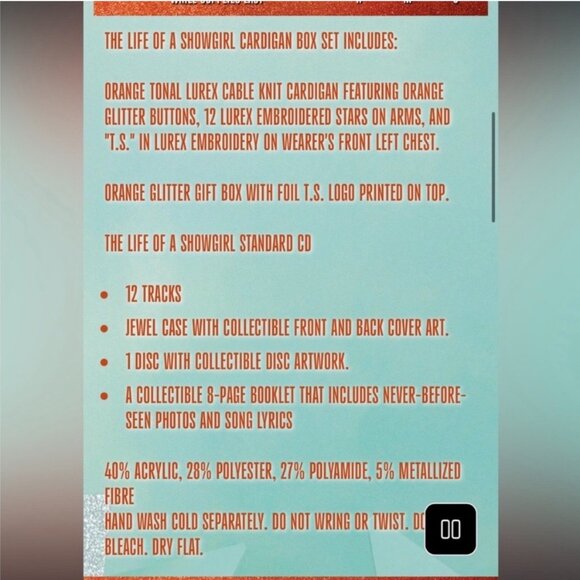 Taylor Swift Life of a Showgirl Cardigan Box Set XS/SM - Picture 4 of 14